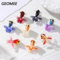 Breloques colorées en forme de poisson rouge, faites à la main, pendentif en forme de poisson délicat pour boucle d'oreille et collier, fabrication de bijoux à faire soi-même, 2 pièces/paquet 1