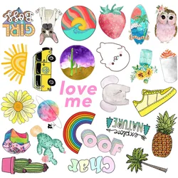 25/50/100Pieces of Cartoon Flower Plants Graffiti Stickers Decorated Laptop Skateboard Helmet Waterproof UU Gift Bullet Journal