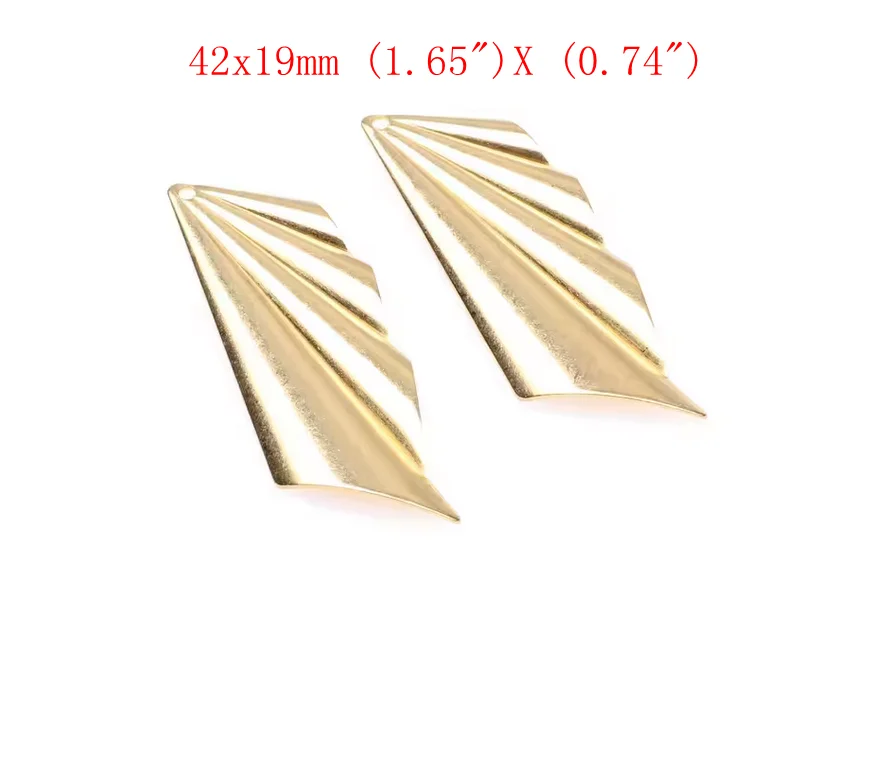 Gehämmerte Charms, blattförmiger Anhänger aus Messing, Zubehör für DIY-Ohrringe, Halskette, Armband, DIY-Herstellung, Schmuckzubehör – Detail 17