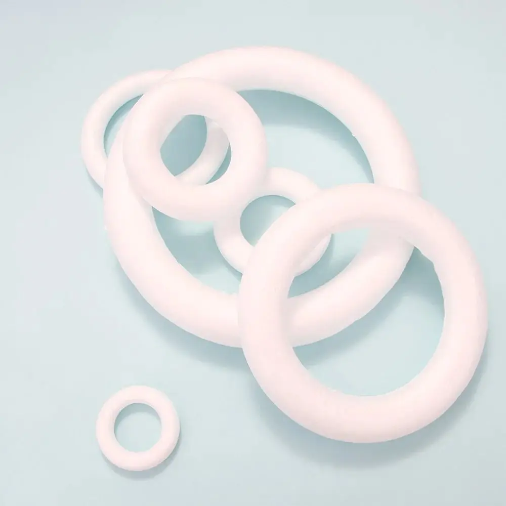 1Pcs Weiß Schaum Ring Polystyrol Runde Hochzeit Party Runde Für Weihnachten Handwerk 5/7/8/10/12/15/17/20cm DIY Handgemachten Kranz – Detail 3