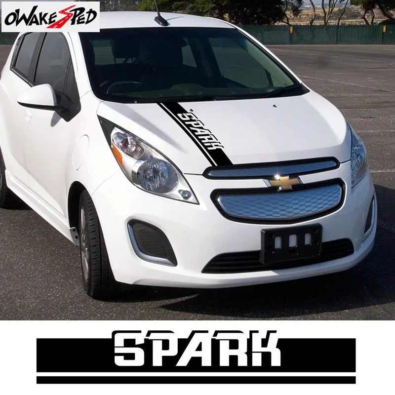 Pegatina gorro del capó del coche para Spark, protectores de decoración de de coche, calcomanías de vinilo, accesorios de Exterior - AliExpress y motocicletas