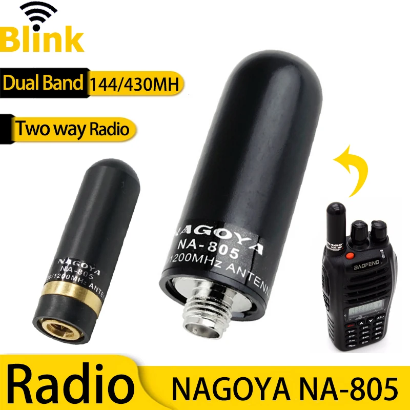 

Walkie Talkie Handheld Radio Antenna Original NAGOYA NA-805 144/430M Dual Band Two Way Signal Booster Amplifier SMA Male/Female