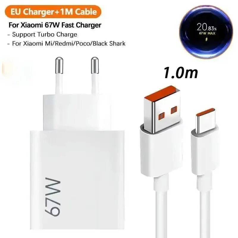 ตัวเลือกสินค้า อะแดปเตอร์ชาร์จเร็ว Xiaomi 67W USB-C สายยาว 1 เมตร