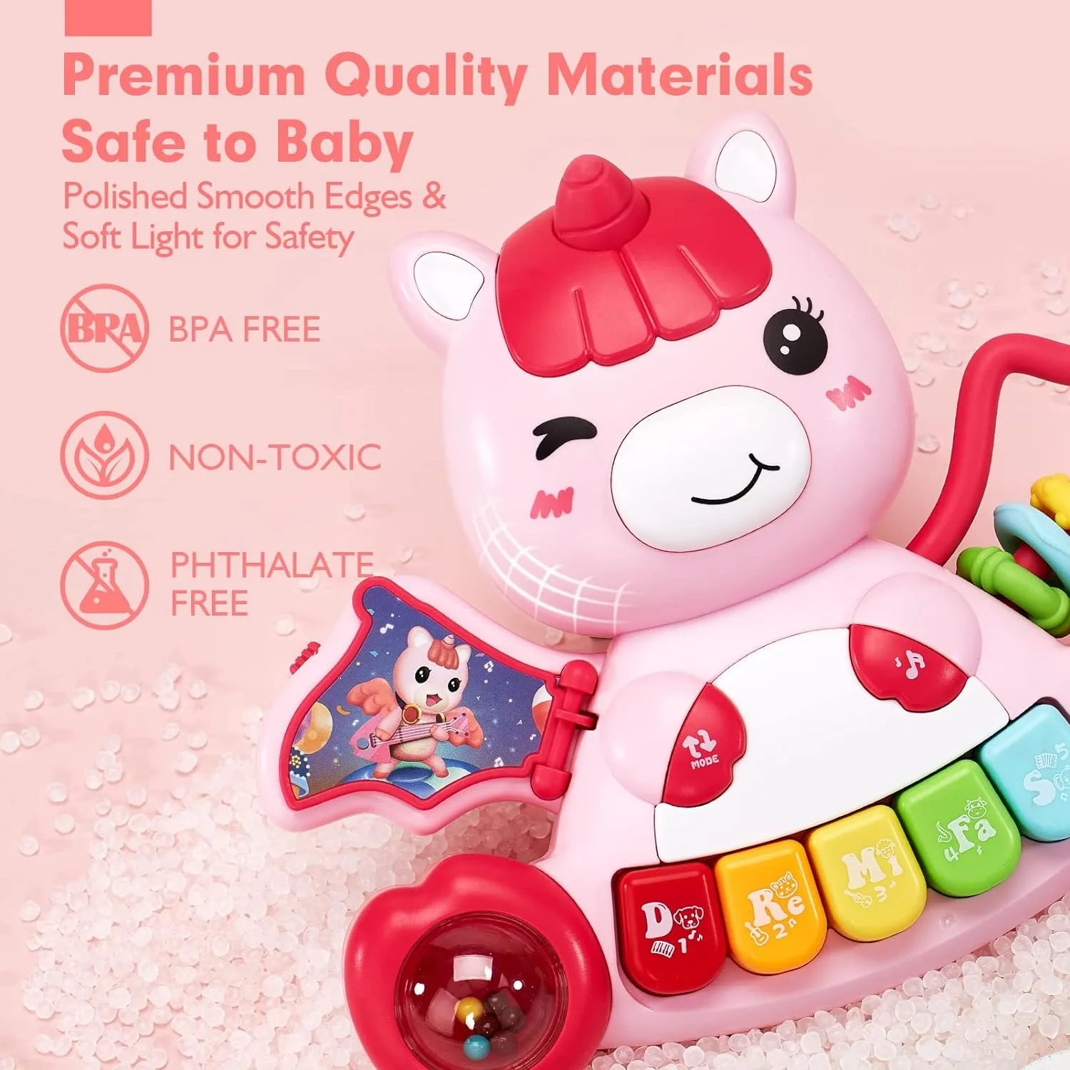 Baby Toys Boys Girls Activity Early Learning Educational Toys Unicorn Musical Light Infant Piano Toys Music Instrument Gift 5