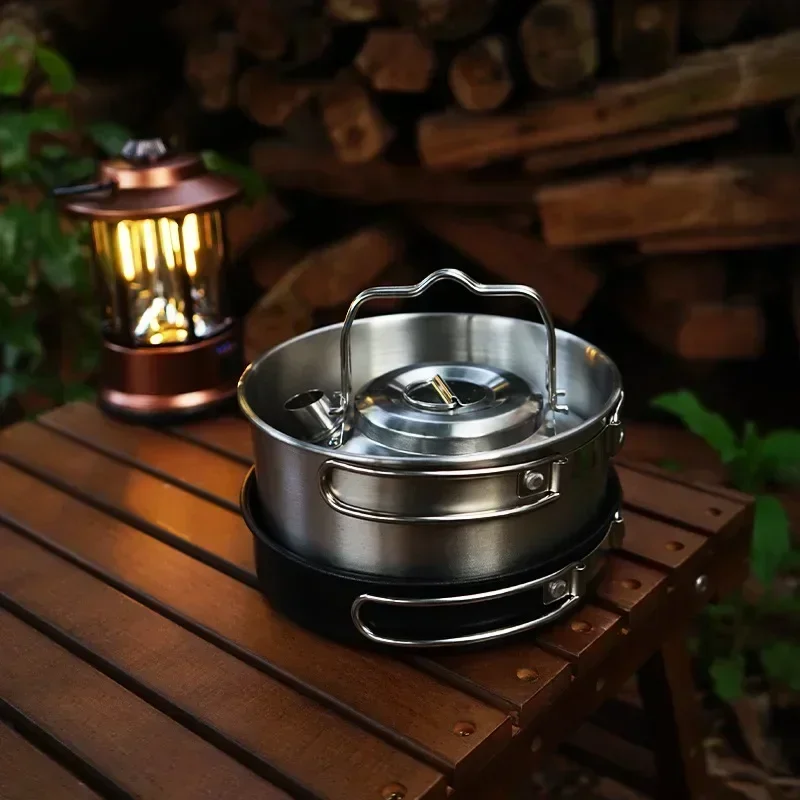 4pcsOutdoor Stainless Steel Pot Set 4
