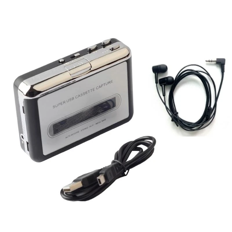 USB Cassette Radio Player Portable USB Cassette Tape to MP3 Converter Music Player Recorder