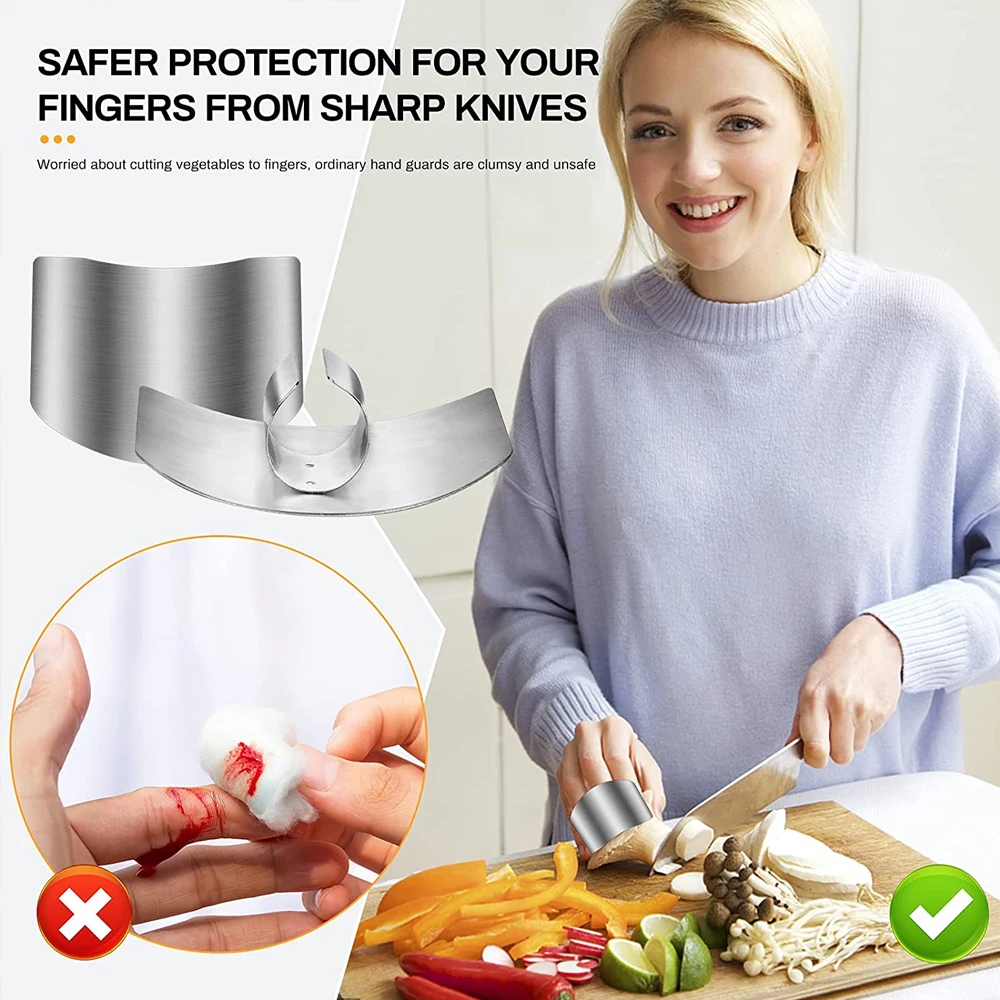 Protezione per le dita protezione per il taglio delle mani protezione per  le dita tagliata a coltello in acciaio inossidabile per utensili da taglio  accessori per coltelli da cucina da cucina