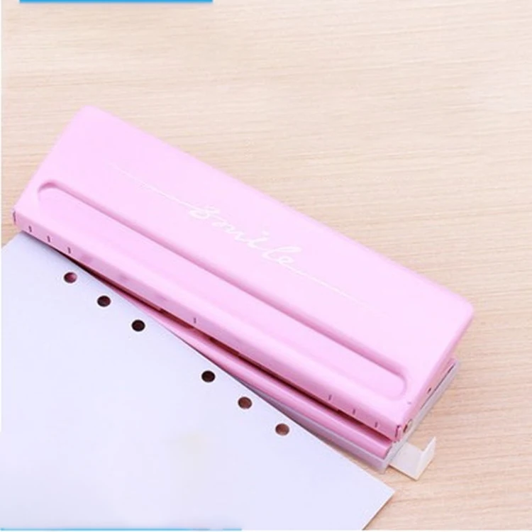 Paper Hole Punch A4 A5 A6 6-hole Adjustable Color Single-page Hole Punch  Scrapbook Office Stationery Metal Loose-leaf Hole Punch