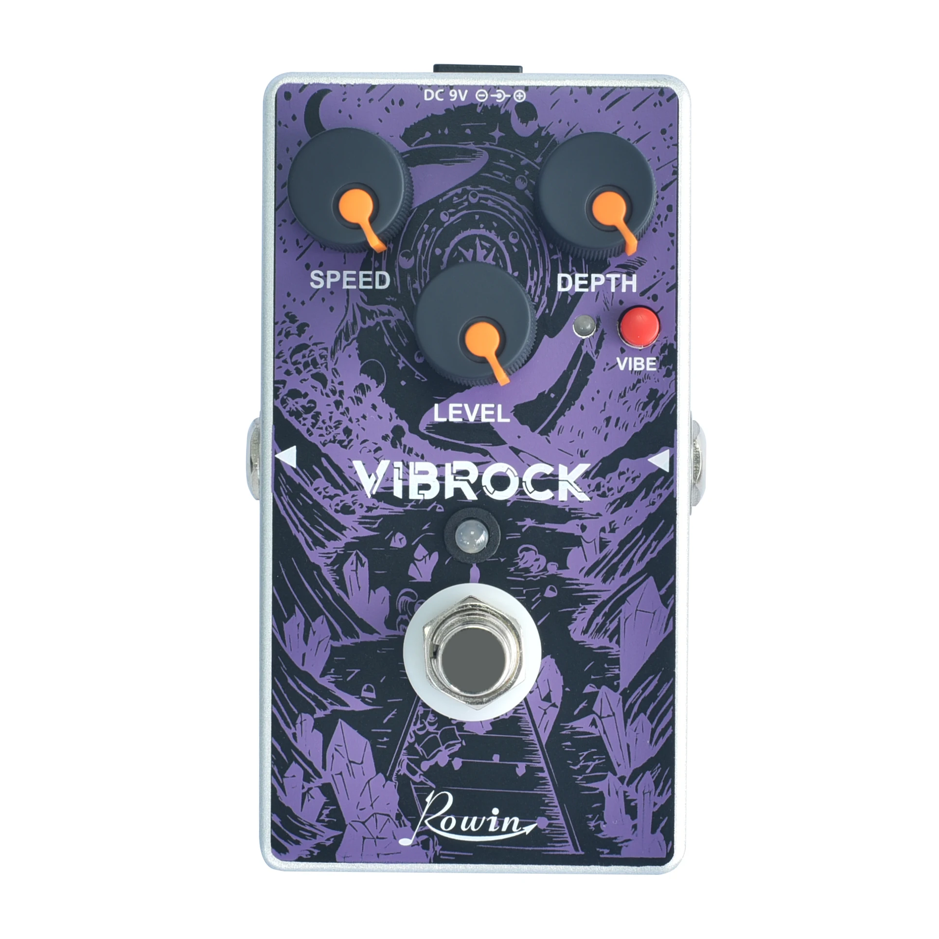 Rowin RE-02 Vibrock Chorus&Tremolo Guitar Multi-Effect Pedal True Bypass Working On Both DC 9V Adaper & Battery For Outdoor Play
