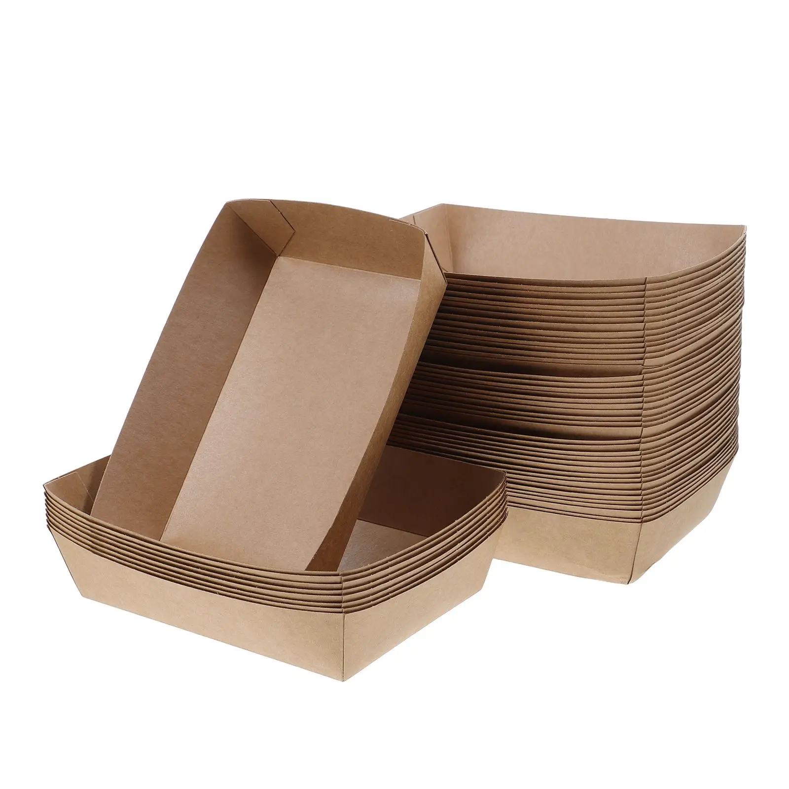 50pcs Disposable Paper Sandwich and Hot Dog Boxes, Kraft Food Boat Trays for Takeout, P... - SKU DPSB1803 - UGI Packaging