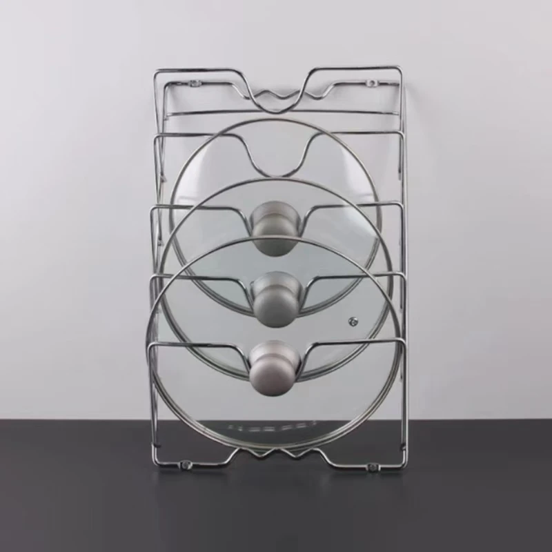 Kitchen Organizer Rack Wall Hanging Pot Cover Rack Five-Layer Pot Lid Metal Rust-Free Multifunctional Rack Pot Lid Storage Rack 3