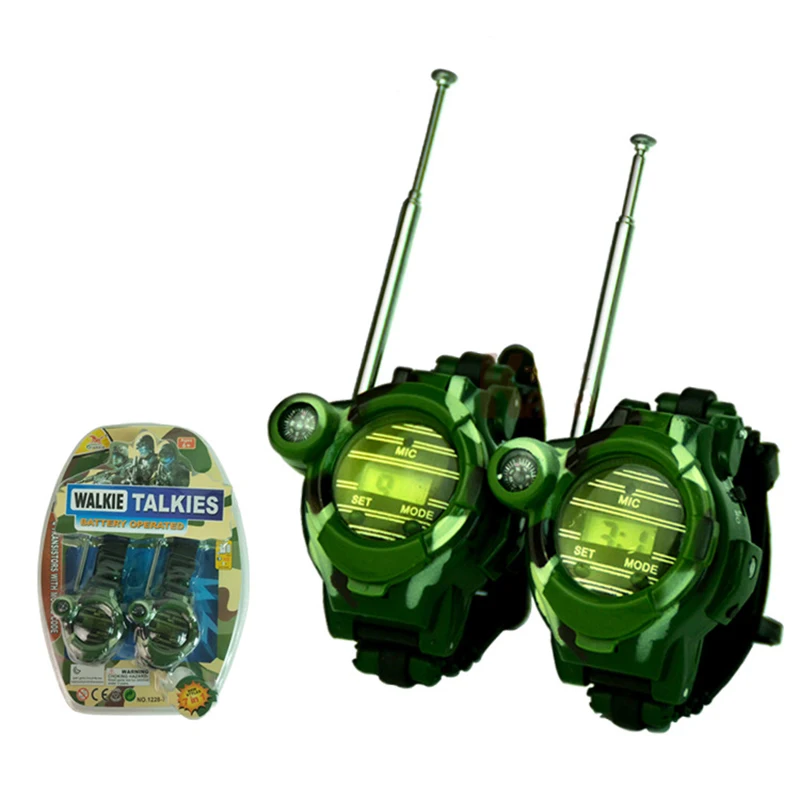 Fun Kids Walkie Talkie Camouflage Military Watch Wireless Walkie Talkie 7-in-1 Outdoor Kids Toys Birthday Gift
