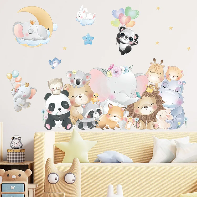 Description Picture 4 of itemCute Many Animals Wall Sticker Kids Baby Room Home Decoration Mural Removable Wallpaper Bedroom Cartoon Nursery Stickers Poster