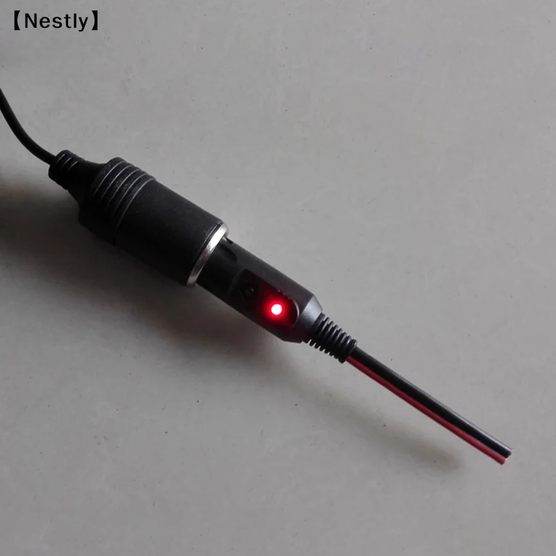 구리 와이어 고출력 12V 24V 자동 20A 남성용 자동차 시가 라이터 LED 소켓 플러그 커넥터 어댑터〔Nest〕