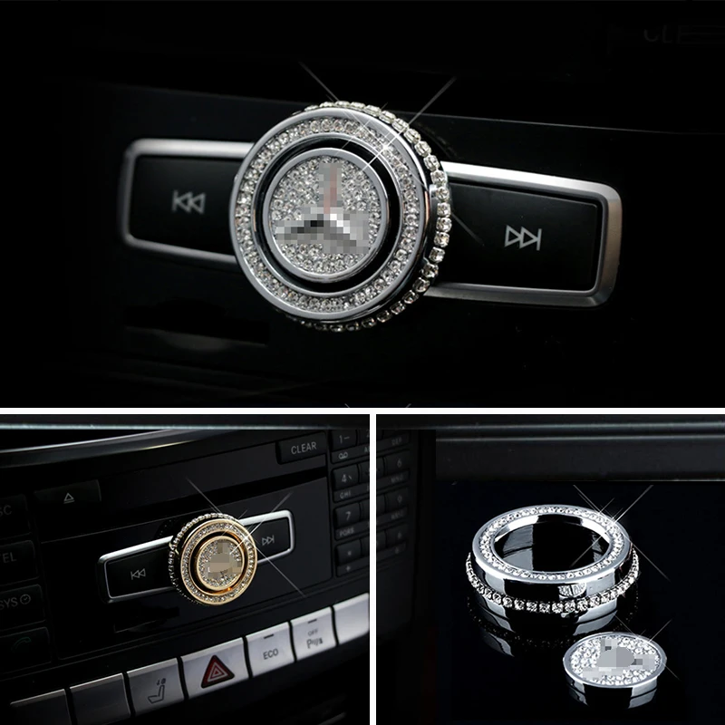 

Crystal Style Car Volume Adjust Knob Switch Cover Trim Volume Button Ring For Benz A B C E CLA GLA ML GL GLS Class