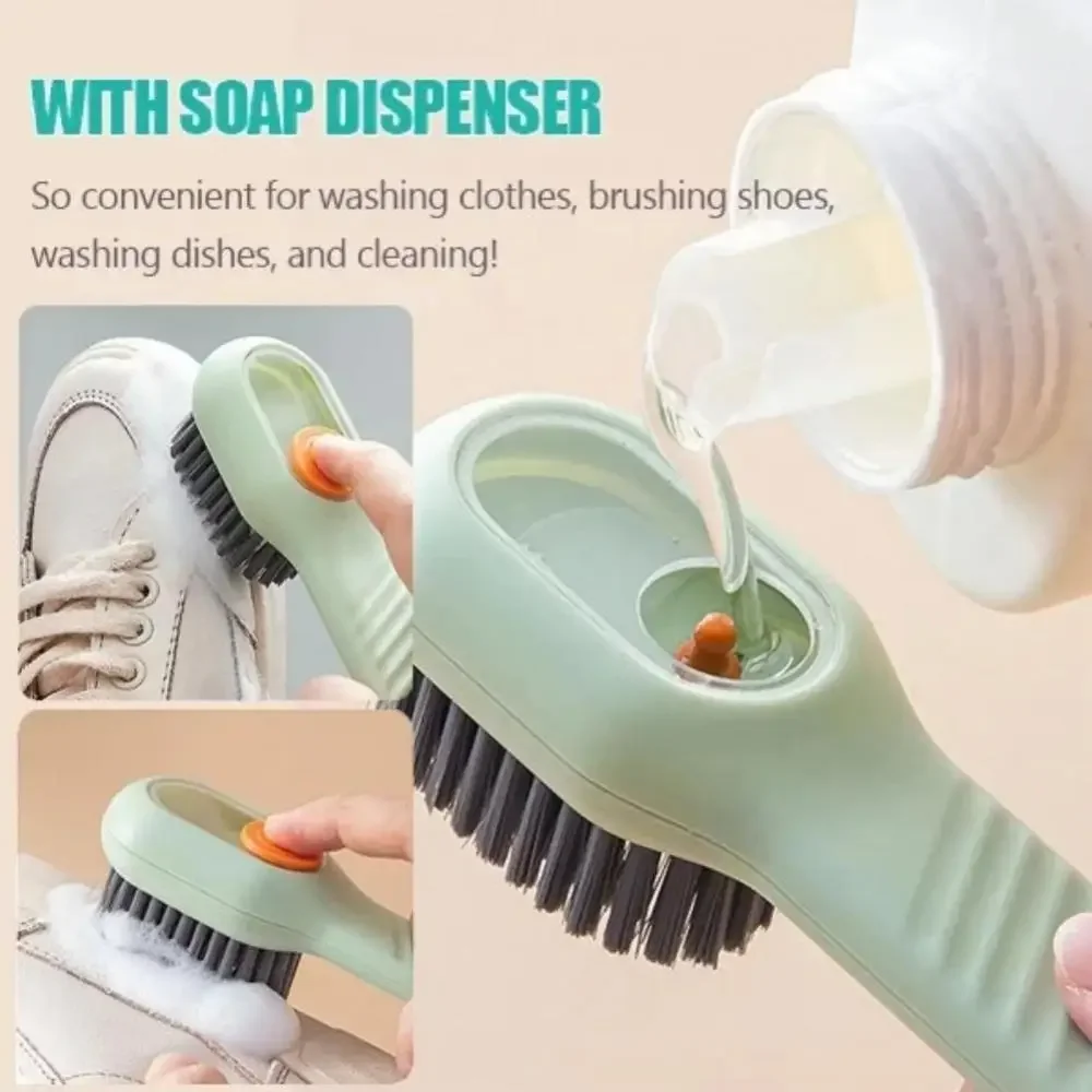 2pcs Shoe Brush Automatic Liquid Discharge Deep Cleaning Soft Bristles Household Laundry Cleaning Brush for Daily Use 4