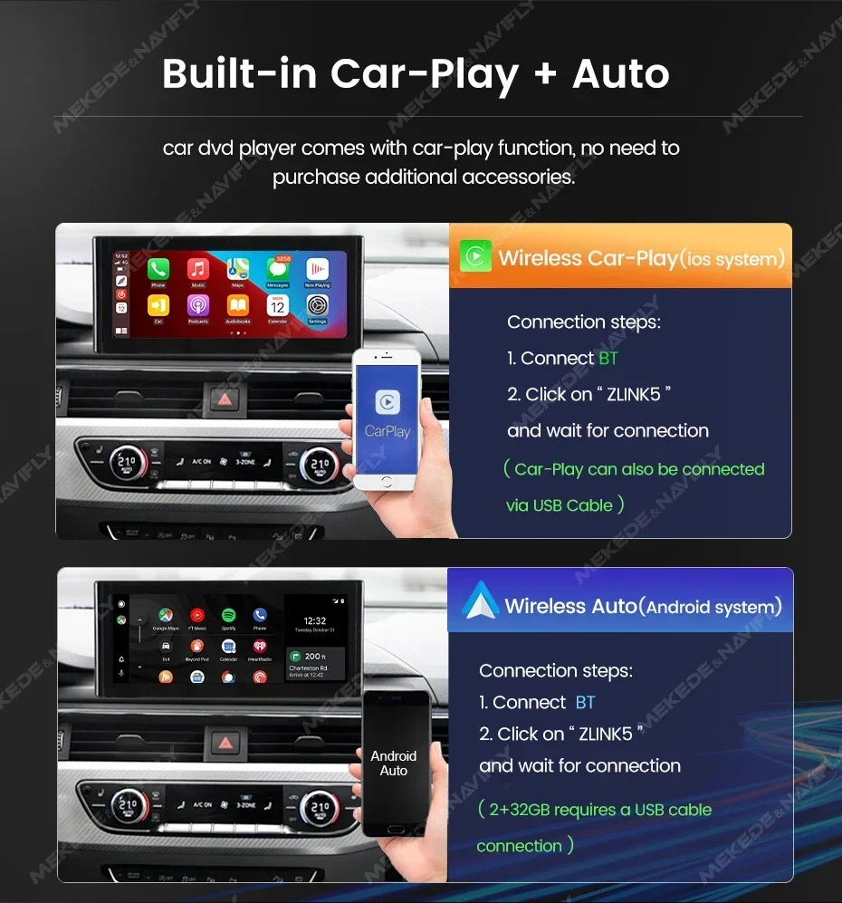 MEKEDE Android All in one Car Radio For Audi a3 8p 2014-2020 Multimedia  Player GPS Navigation For Wireless CarPlay Android Auto - AliExpress