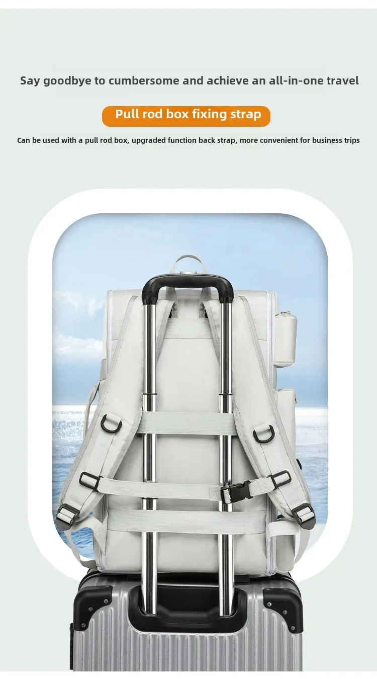 Zaino per laptop da uomo multitasche da viaggio di grande capacità Viaggio d'affari Carry-on Weekendder Zaino casual Bagagli Borsa da trekking bolso - immagine 6