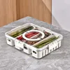1PC PET Preservation Box with Lid and Handle Divided Serving Tray Refrigerator Frozen Storage Box Kitchen Seasoning Containers 3