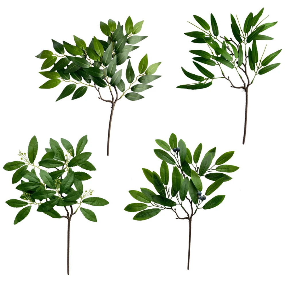 Artificial Eucalyptus Leaf Fake Plant Green Peach Bamboo Leaf Vase