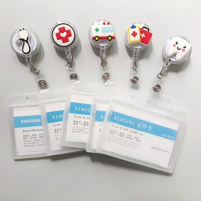 Retractable badge reel Badge holder Retractable id tag Retractable id lanyard Retractable Pull Badge Nurse Cute Badge Reel Clip Holder Doctor ID Card Chain Clips School Student Office 1Pcs