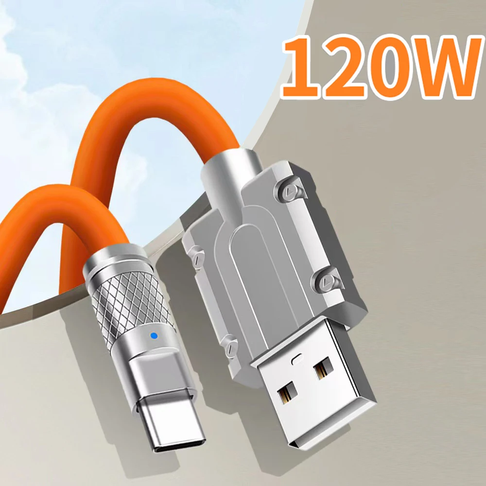 

120W 6A Micro USB Type C Cable Fast Charging Cord for iphone 14 13 12 Xiaomi POCO Redmi Realme Charger Liquid Silicone Data Wire