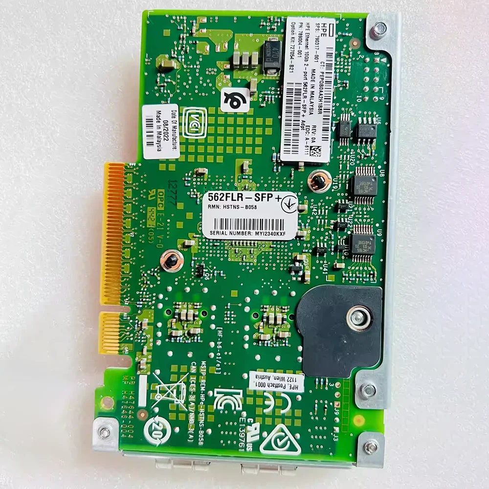 For HPE 10 Gigabit Network Card With Dual Electrical Ports 727054-B21 89004-001 790317-001 562FLR-SFP+