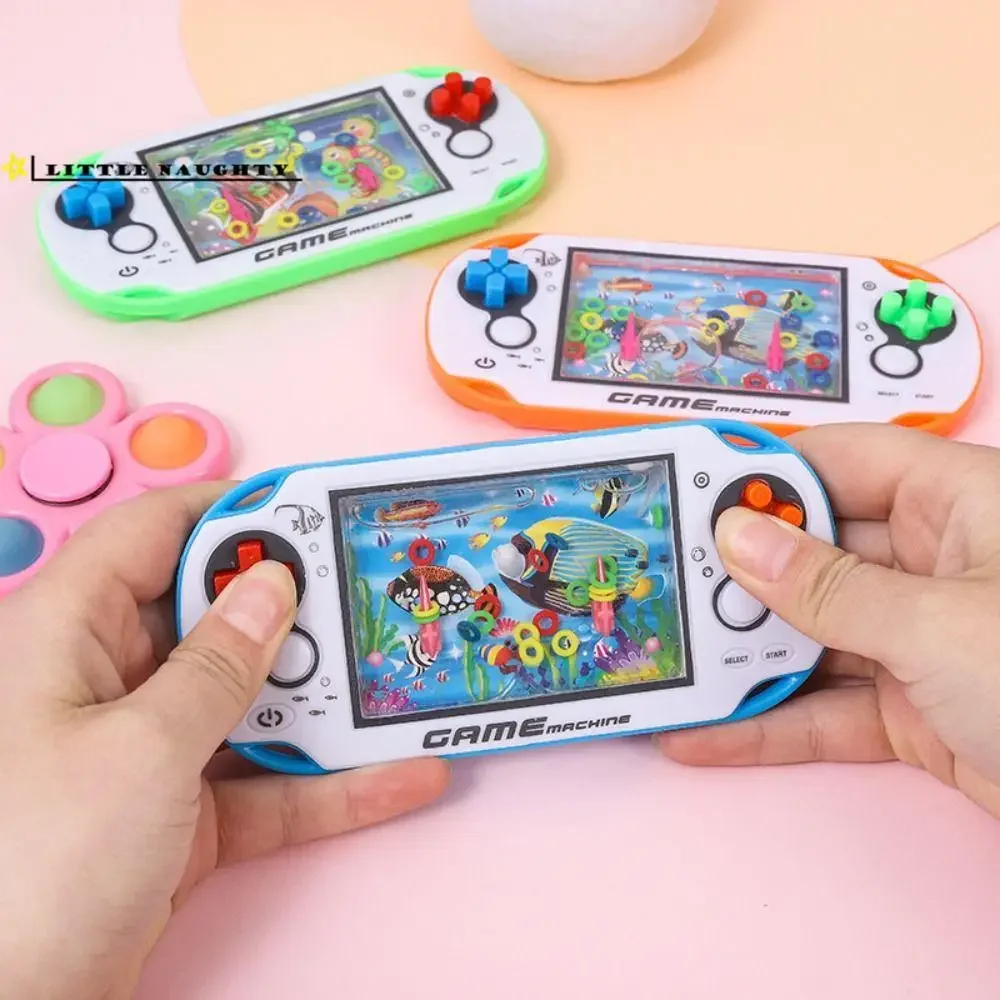 Retro Water Ring Game Machine Child Handheld Game Machine Water Circle Ring Toss Squeeze Toy Parent-Child Interactive Toys Parent Child Interactive Toy