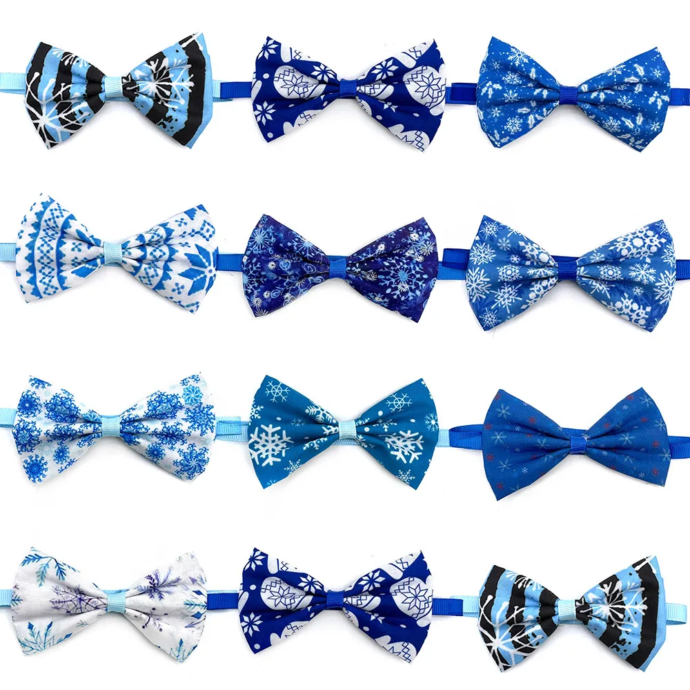 50/100pcs Winter Style Dog Ties Pet Dog Cat Bow Ties Small Dog Cat Bowties Blue Neckties Dogs Pets Grooming Accessories 4