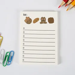 Cute Bear Portable Notepad - 50 Sheets, Sticky Note Stationery Book (D)