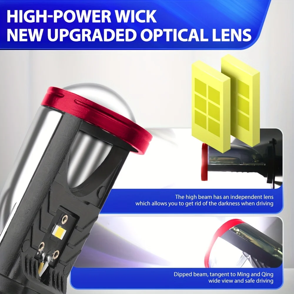 Roadsun 2pcs Canbus LED 자동차 헤드라이트 전구 40000 H4/9003/HB2 프로젝터 렌즈 하이/로우 빔 12-24V 미니 바이 LED 헤드램프 전구
