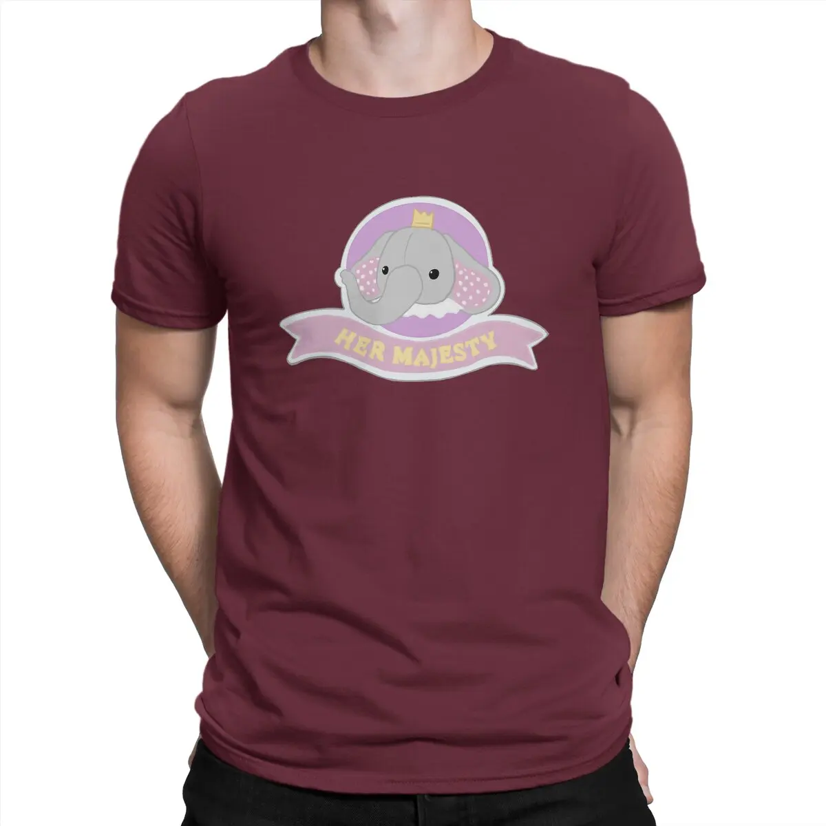 thumbnail image 1 of Camiseta de "It Takes Two", la más nueva para hombre, camiseta de cuello redondo "Su Majestad Cutie el Elefante", ropa de regalo distintiva, ropa urbana, 1 of 7