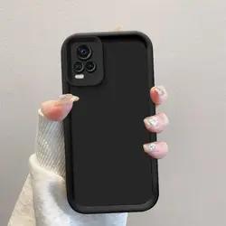 Shockproof Matte Back Cover with Skin Feel Finish for Vivo V21 5G (Tyjt black)