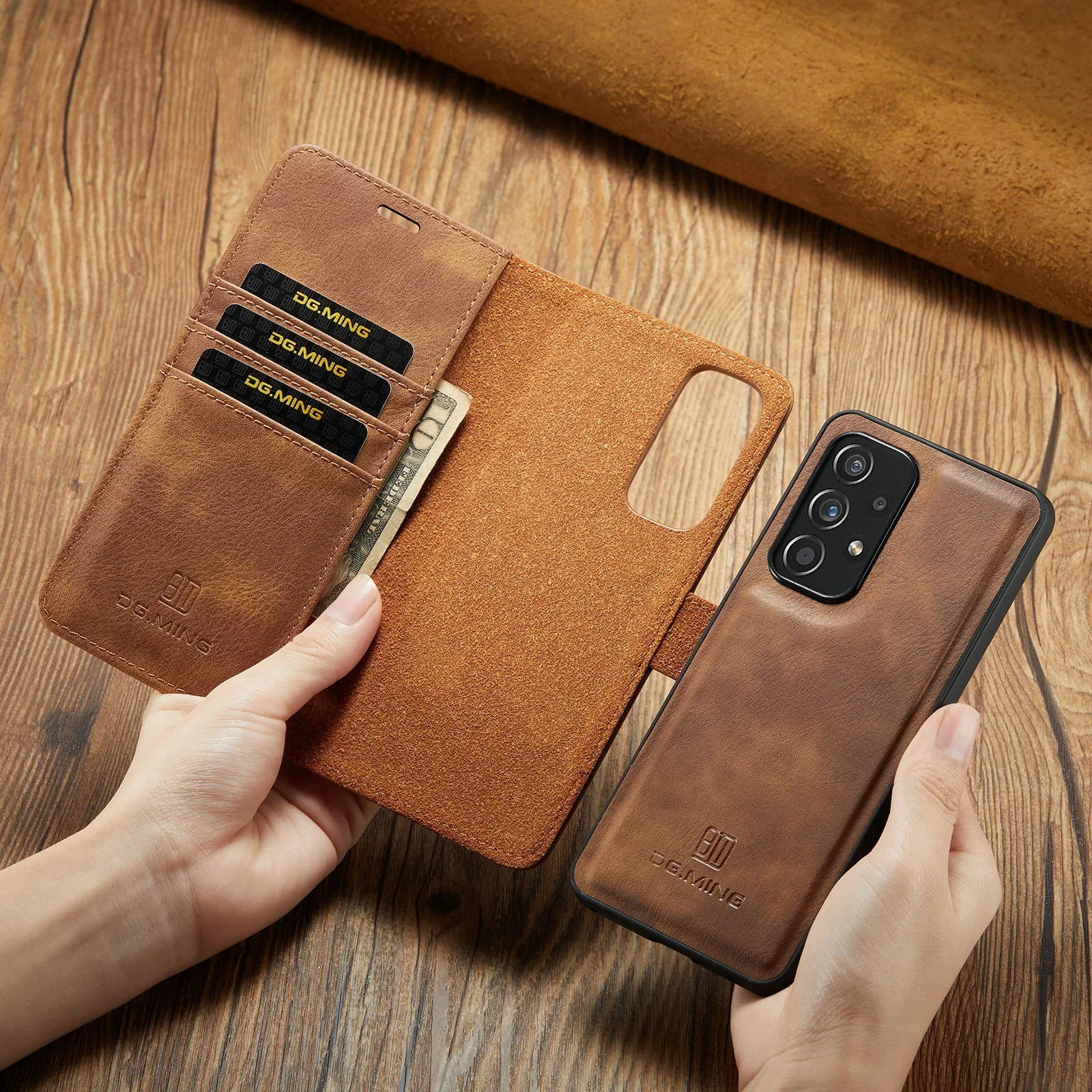 Premium Detachable Magnetic Leather Wallet Case with Card Holder