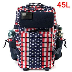 Tactical Heavy-Duty Outdoor Backpack with Bottle Holder for Everyday and Adventure Use (45L Star Spangled)