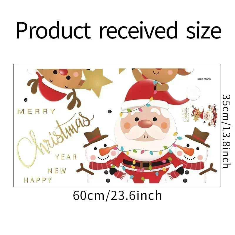 New Christmas Series Style Party Decor Wall Sticker Santa Claus Elk Snowman Door Refrigerat Sticker Window Sticker Wall Oranment