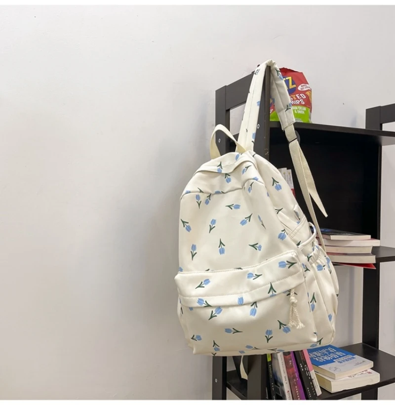 Personalized Floral Backpack For Sweet Girls, Lightweight High School Students, Embroidered Names For Backpacks For Girls 3