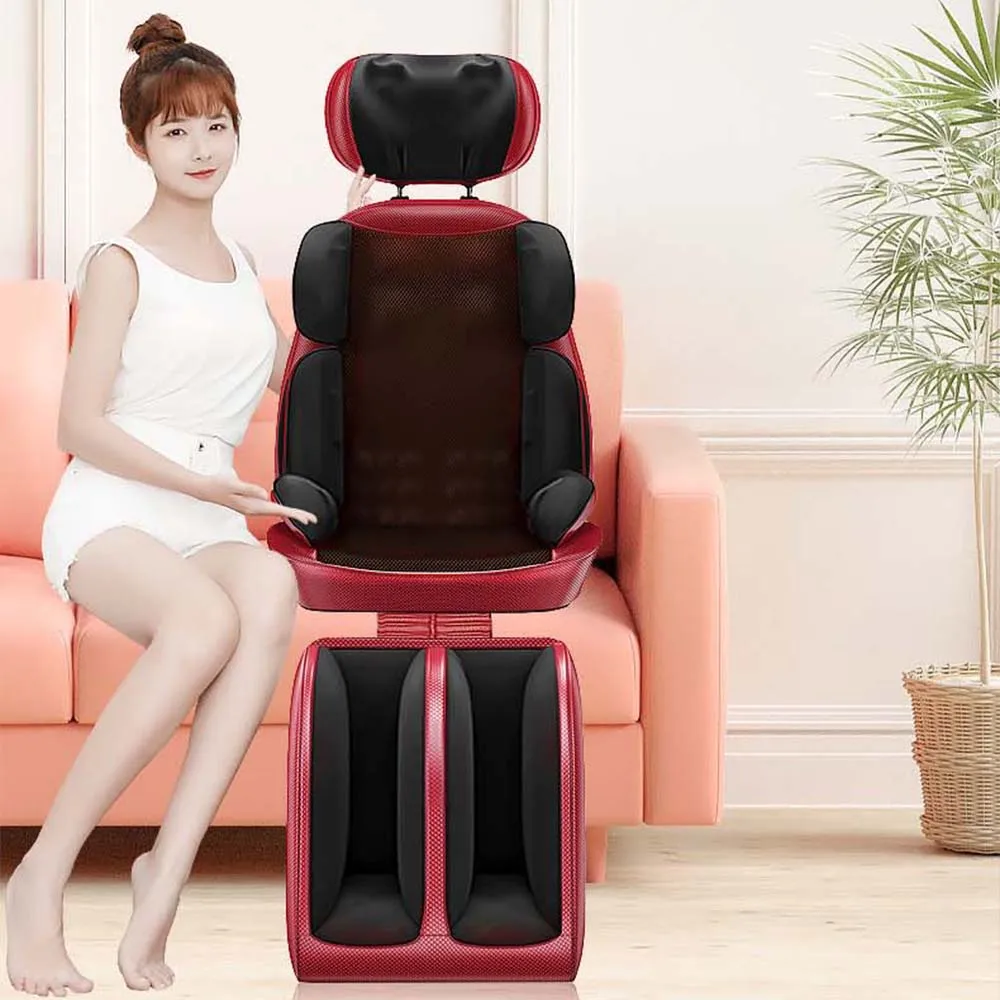Massager Chair Pad Electric Heating Vibrating Cervical Neck Back Body Cushion Massag for Car Home Lumbar Mattress Pain Relief 4