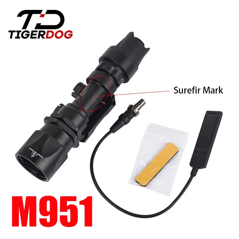 

Tactical SF M951 LED WADSN Mark Flashlight Metal Scout Light Outdoor Hunting M600 Weapon Lamp Fit 20mm Picatinny Rail