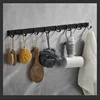 1pc Aluminum Wall Mounted Coat Hook, Wall Hanging Row Hook, Punching/Adhesive Storage Rack Hook  Towel Rack，Coat rack，Organizer 2