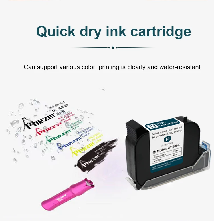 PC12 12.7mm Handheld mini printer Detachable mini printer QR Bar Batch Code Date