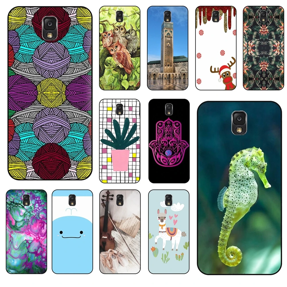 Per Galaxy Note 3 Soft Tpu Fashion Original Flower Protector Phone Shell Per Galaxy Note 3 Designer Black Funda Cover In Silicone