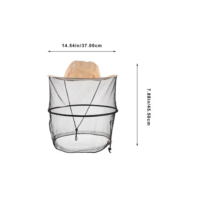 2Pcs Bee Keepers Hat With Netting Outdoor foldable sun beekeeping hat mesh shawl anti-bee mask Mask Sun