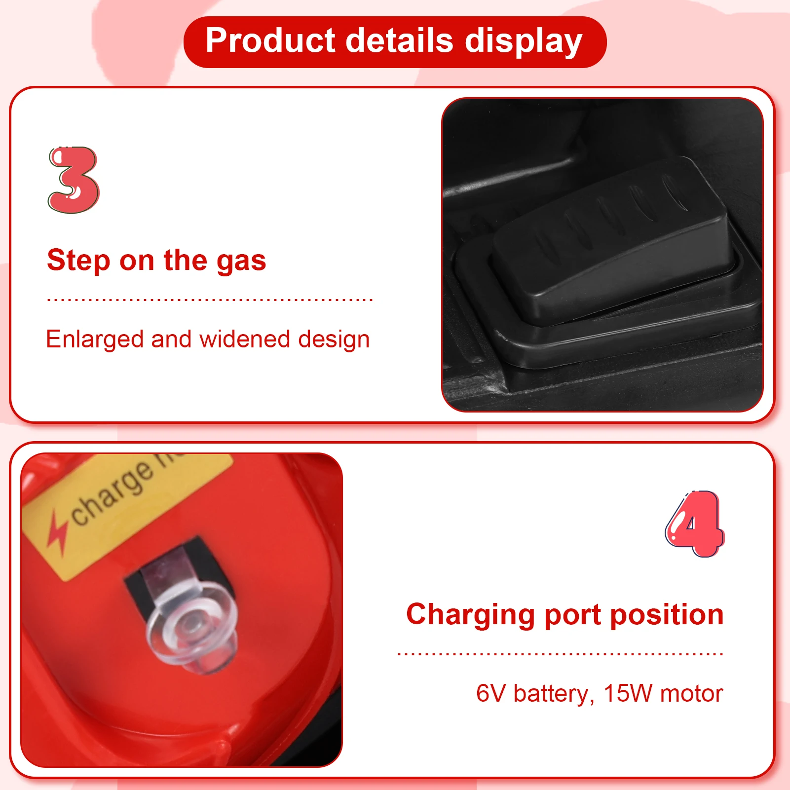 Kids Electric Tricycle, Kids Motorcycle Ride-on Car Toy, 3-Wheel Battery Powered Motorbike for Kids 1-6 Years Old, Bluetooth