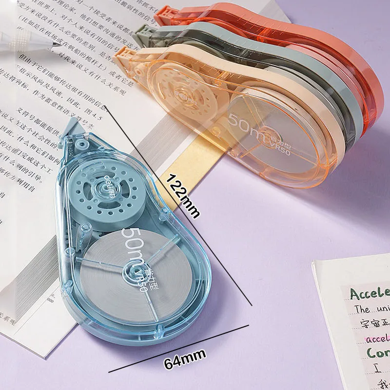 Deli 2/6pcs Correction Tape Roller Large Capacity White out Correction Tape Stationery School Supplies Core Wide 5mm*50m correction tape