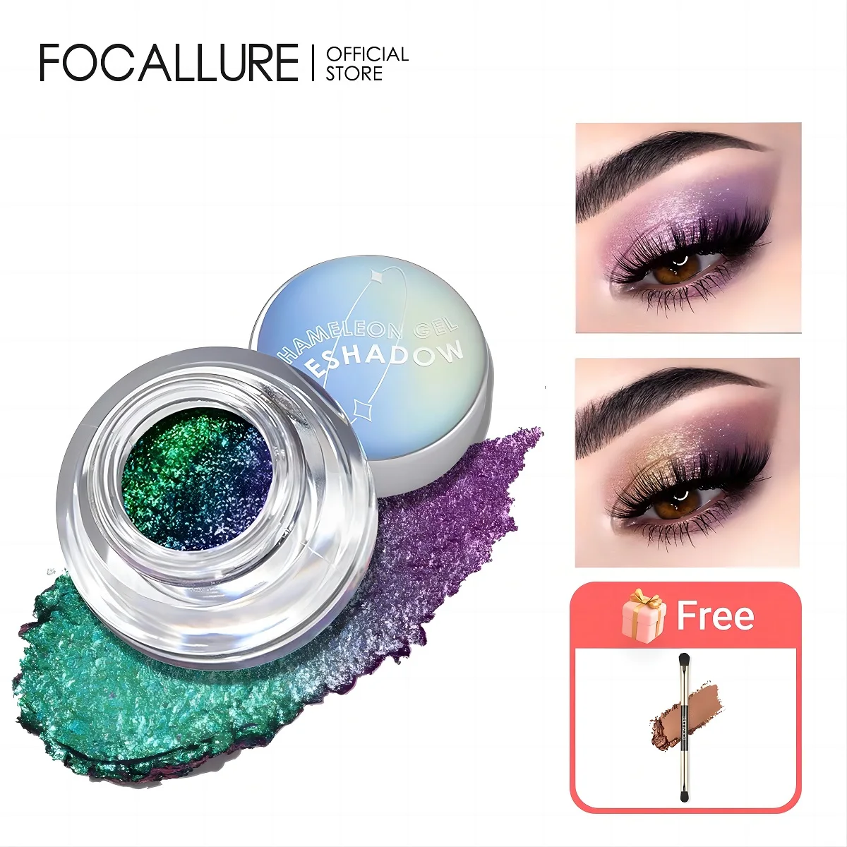 

FOCALLURE Chameleon Liquid Eyeshadow 24 Colors Long Lasting Waterproof Pearlescent Glitter Shimmer Eye Shadow Makeup Cosmetics