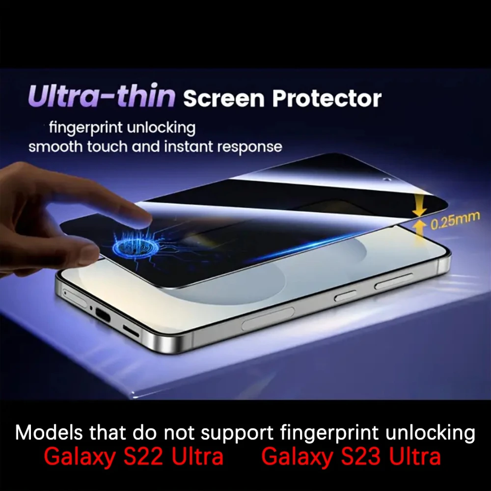 NNBILI Privacy Tempered Glass Anti-Spy Screen Protector with Fingerprint Unlocking