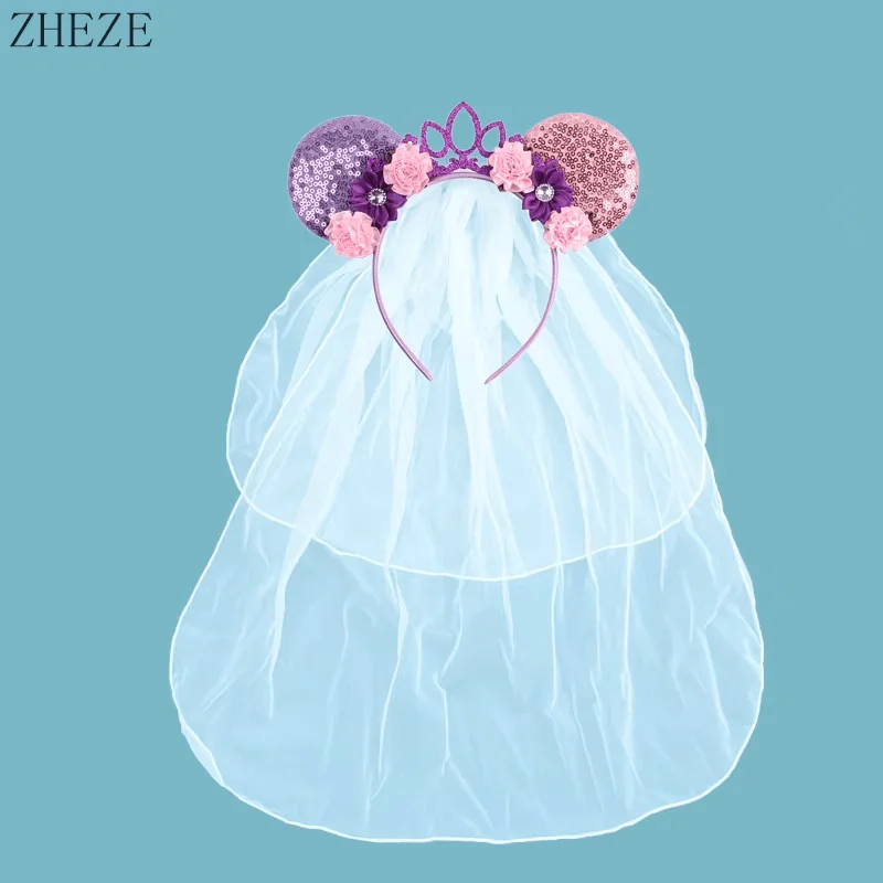 2024 Valentinstag Maus Ohren Stirnband Für Mädchen Frauen Pailletten Liebe 5 "Bogen Haarbänder Festival Party DIY Haar zubehör Femmes – Detail 12