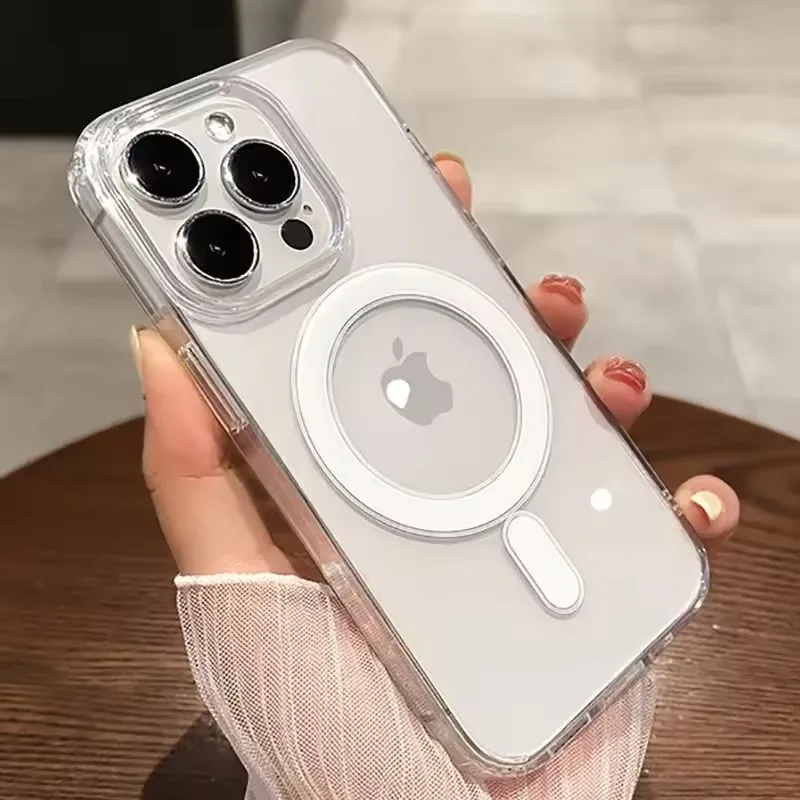 Magnetic Clear Phone Case with MagSafe Wireless Charging Compatibility
