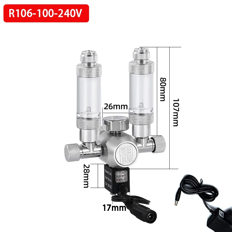 Premium Aquarium CO2 Regulator Kit with Solenoid Valve and Check Valve